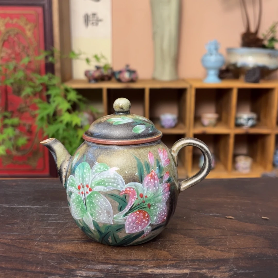 杯柴烧手工手绘陶瓷