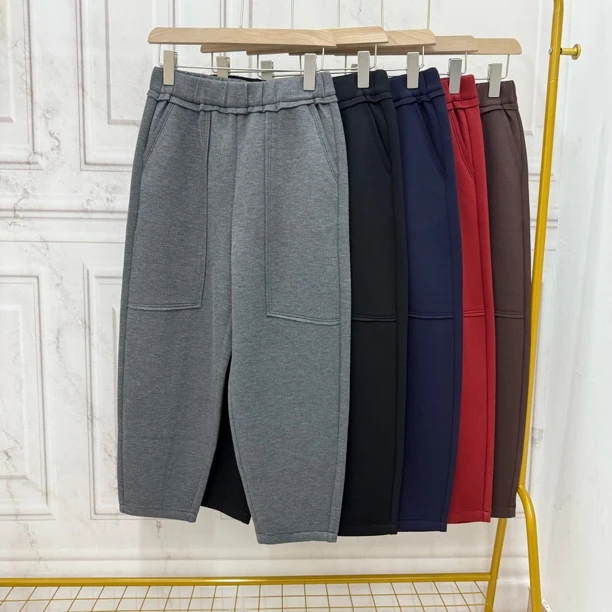 秋季百搭宽松立体口袋镰刀裤休闲时尚