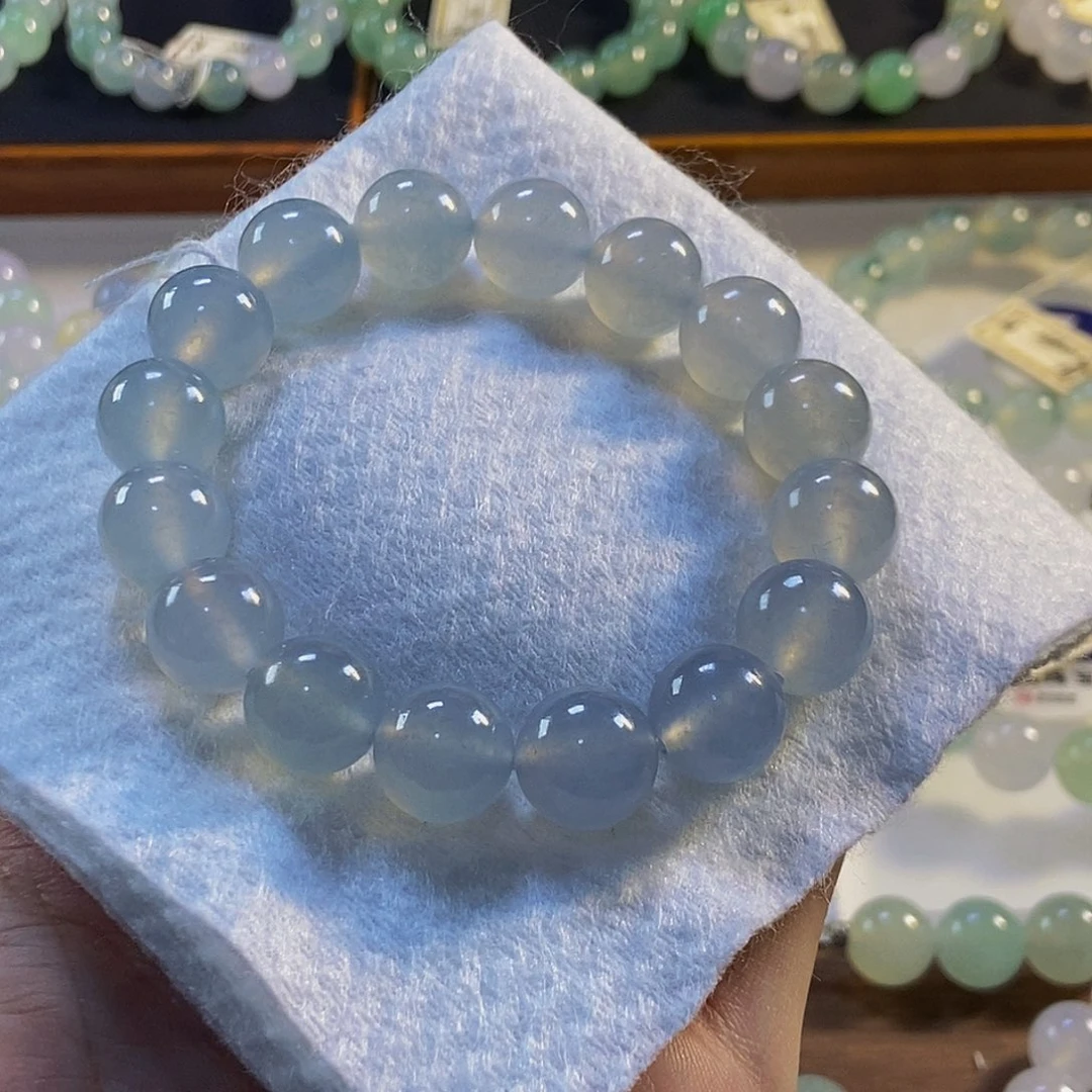 定制翡翠未镶嵌翡翠手串卡12.6