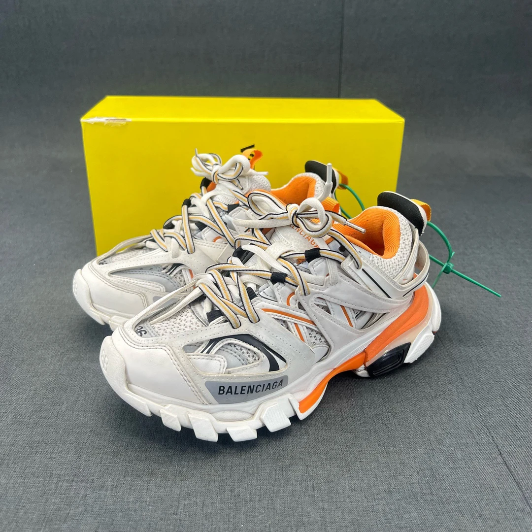 95新 Balenciaga/巴黎世家 码数36巴黎世家鞋 track 白橙 原盒