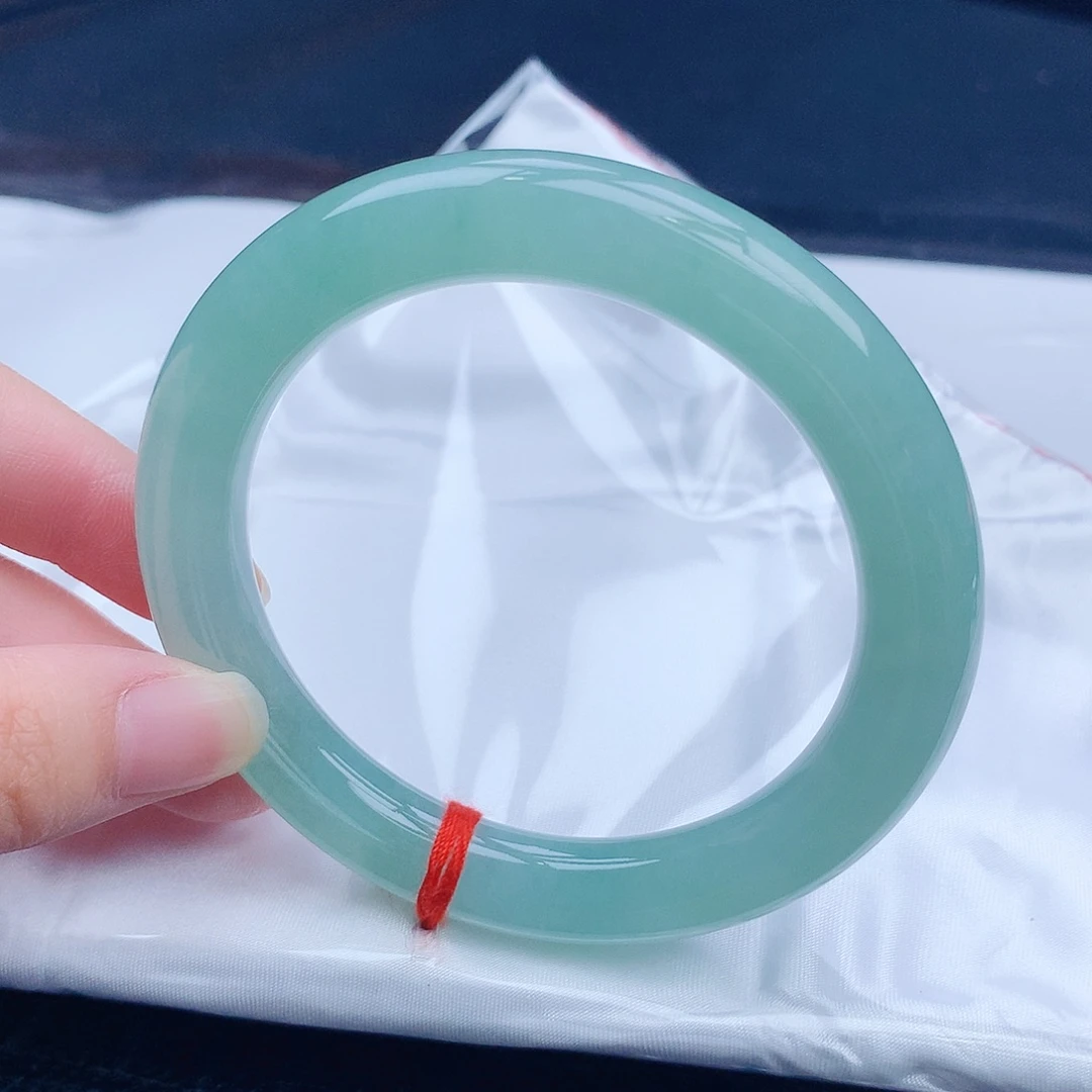 蓓***麻翡翠未镶嵌手镯缅甸天然翡翠a货手镯