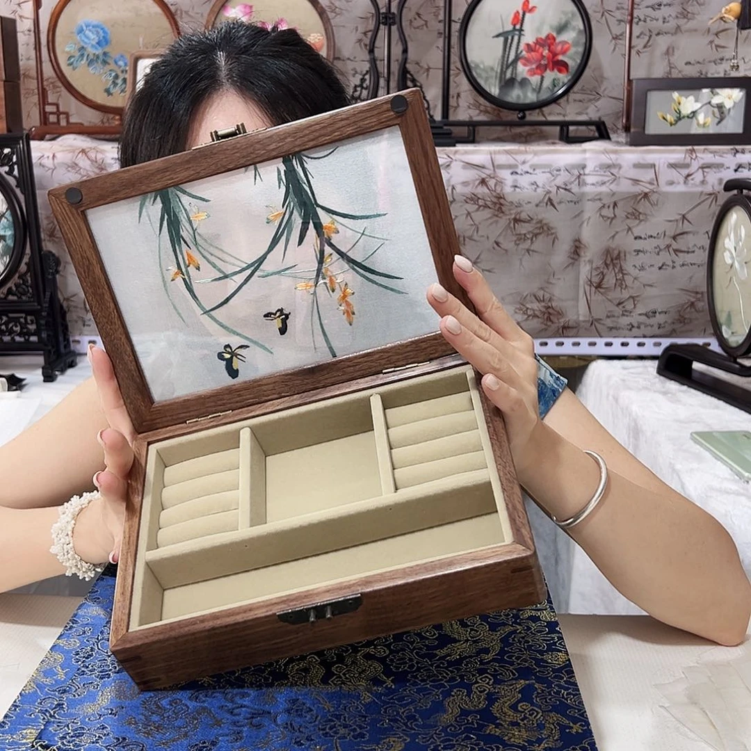 织绣苏绣首饰盒手工