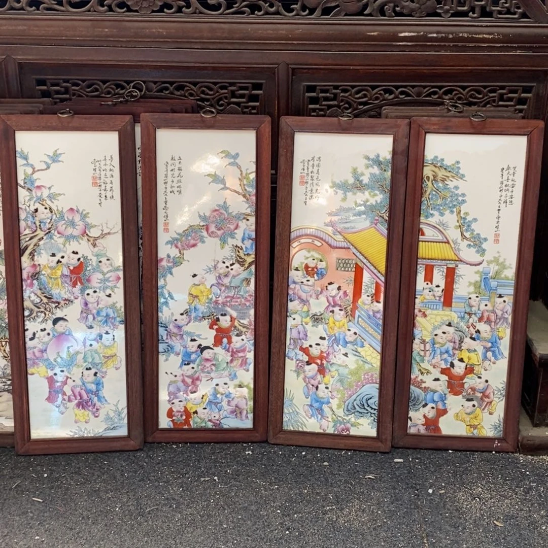 瓷片55*21*4 景德镇瓷板画柴窑烧制