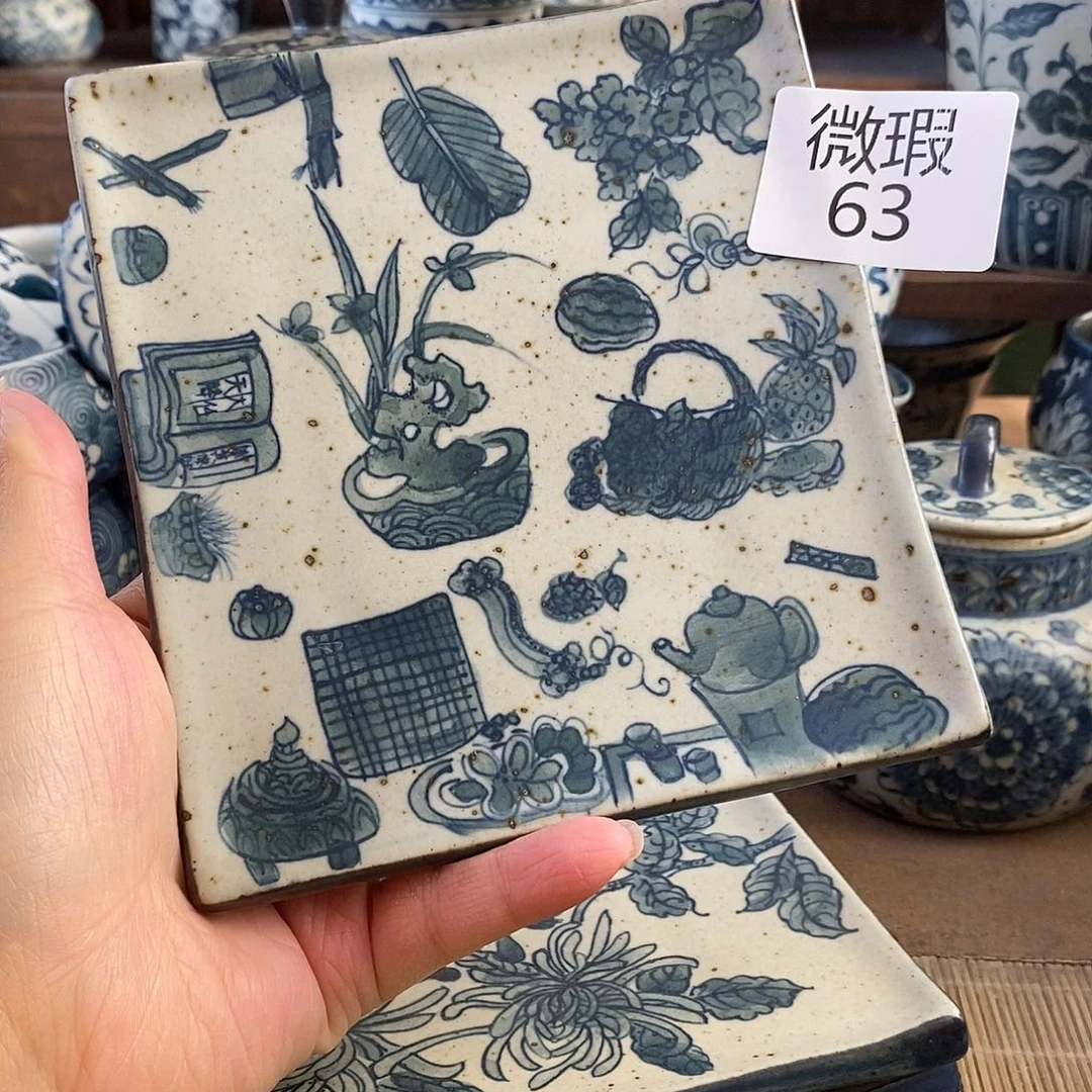 陶手工手绘青花高温陶瓷