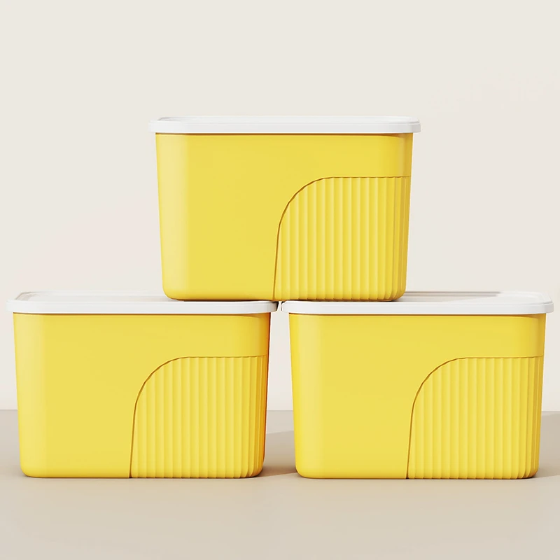 【拍一发三】黄色收纳箱家用收纳储物杂物玩具整理箱宿舍收纳盒