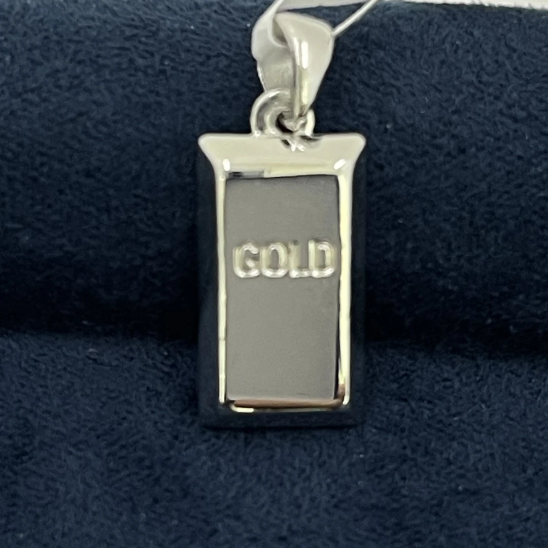 镜面光素金条pt950铂金吊坠gold暴富豪气实心 小精美项坠时尚百搭