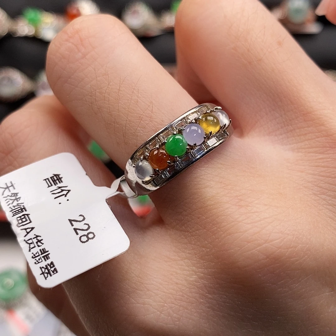 翡翠银S925镶嵌戒指22