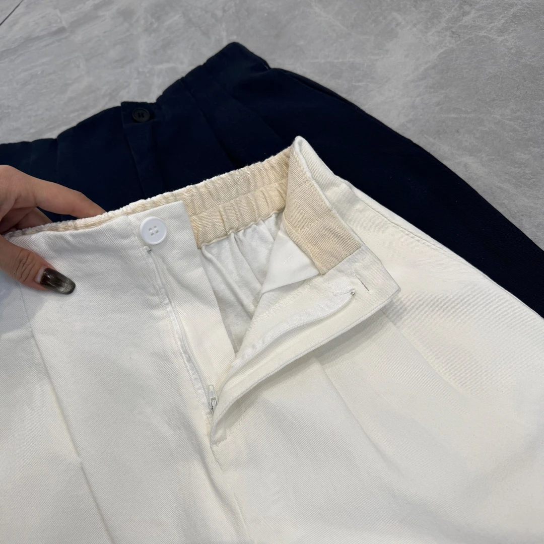 【纯棉 -做过洗水-后期不缩水】气质阔腿裤女2025秋纯棉高腰直筒裤