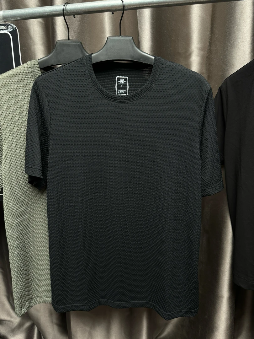 男士轻量透气罗纹跑步运动短袖T恤