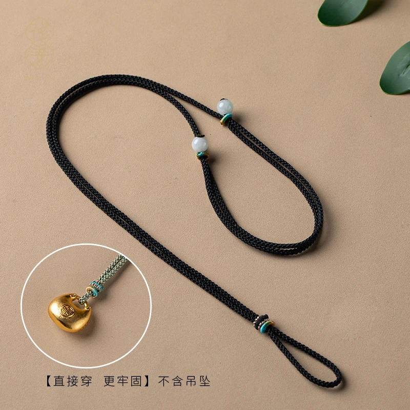 时尚复古尾珠吊坠挂绳可调节手工编绳吊坠绳