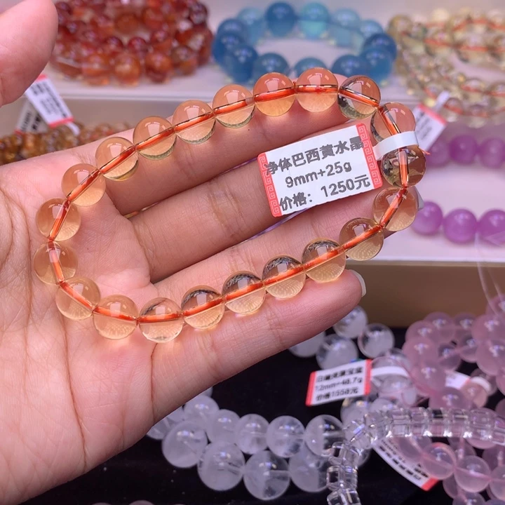 水晶手链未镶嵌巴西黄水晶