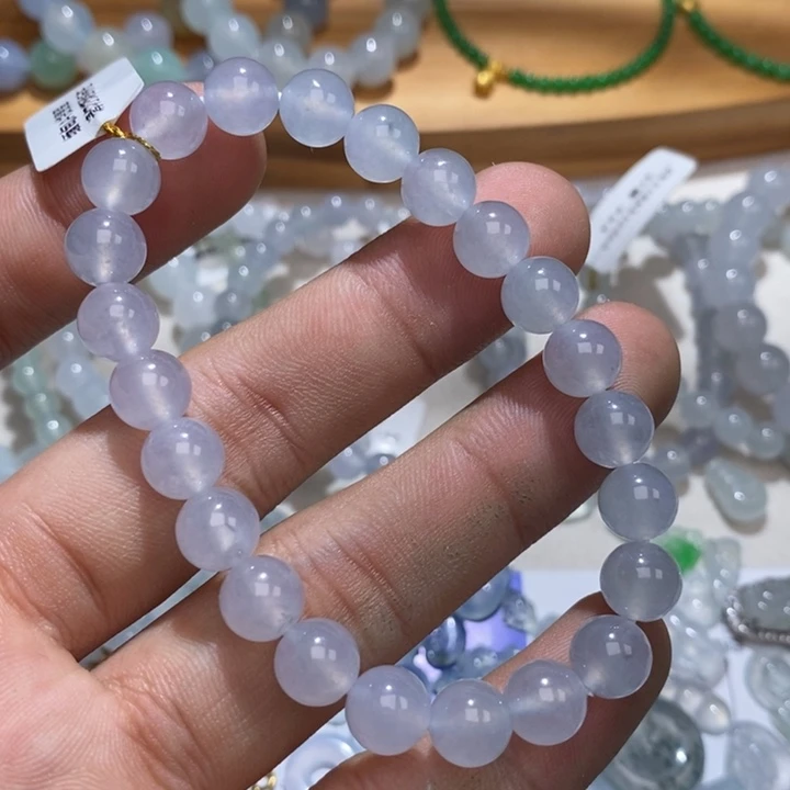 翡翠未镶嵌手链白冰手串