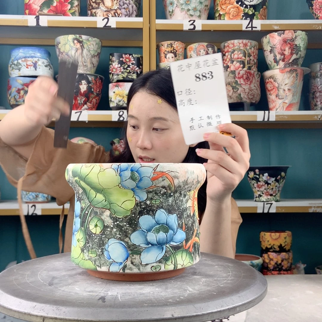 景德镇手工花盆883