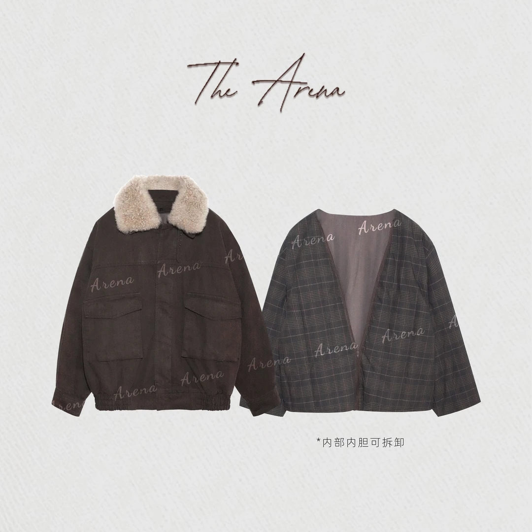 The Arena 「优雅街头」羊绒领水洗重磅可拆卸两件套24419-P