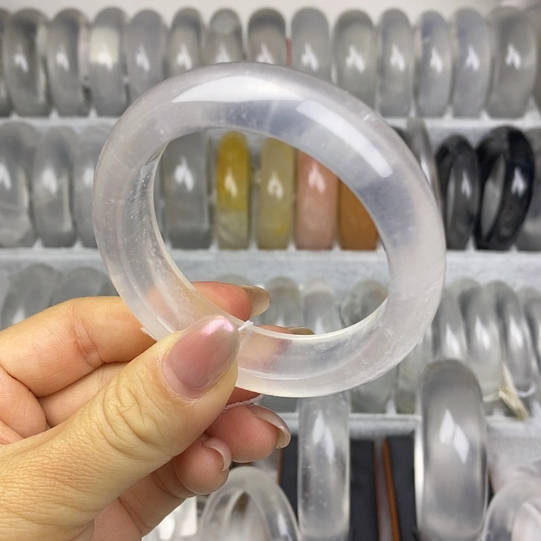 石英质玉未镶嵌手镯54.3白冰飘雪6114