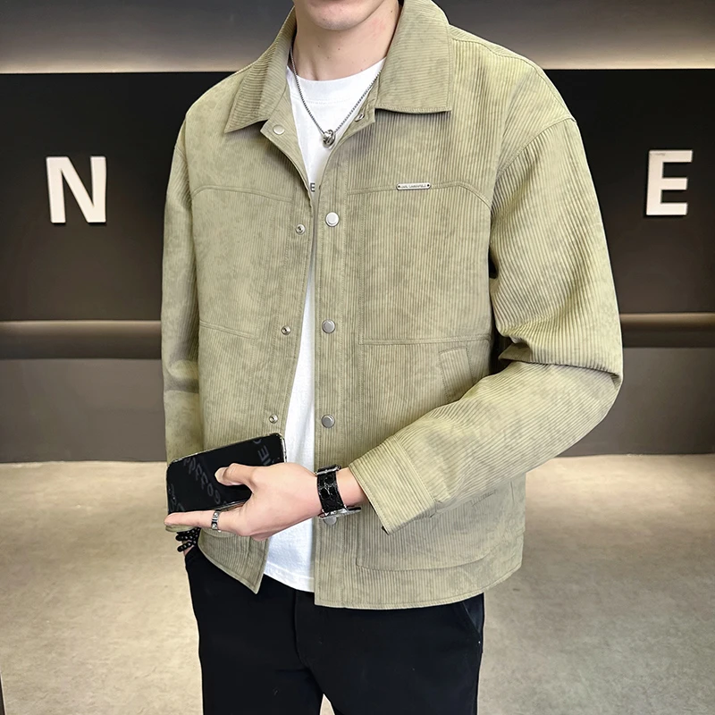 BOTEMER/比提米尔男士外套春秋款扎染条纹休闲春季翻领夹克外套