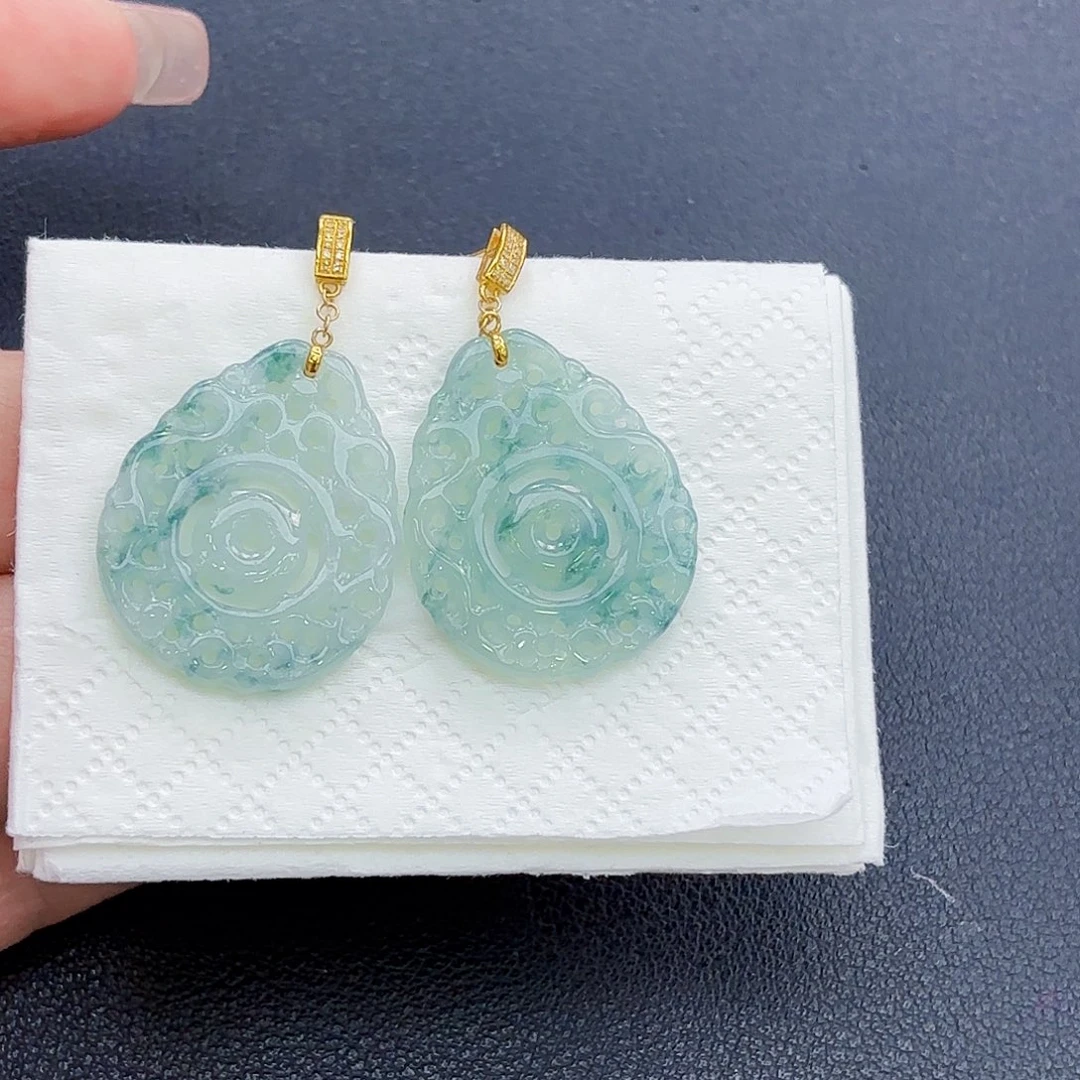 翡翠18K金镶嵌耳饰藏**徒精品•耳饰
