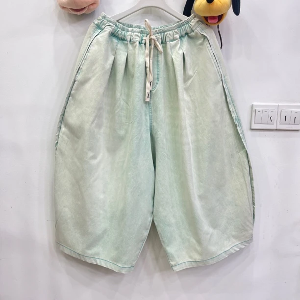 415欧货爆款彩色牛仔水蓝色大版女裤