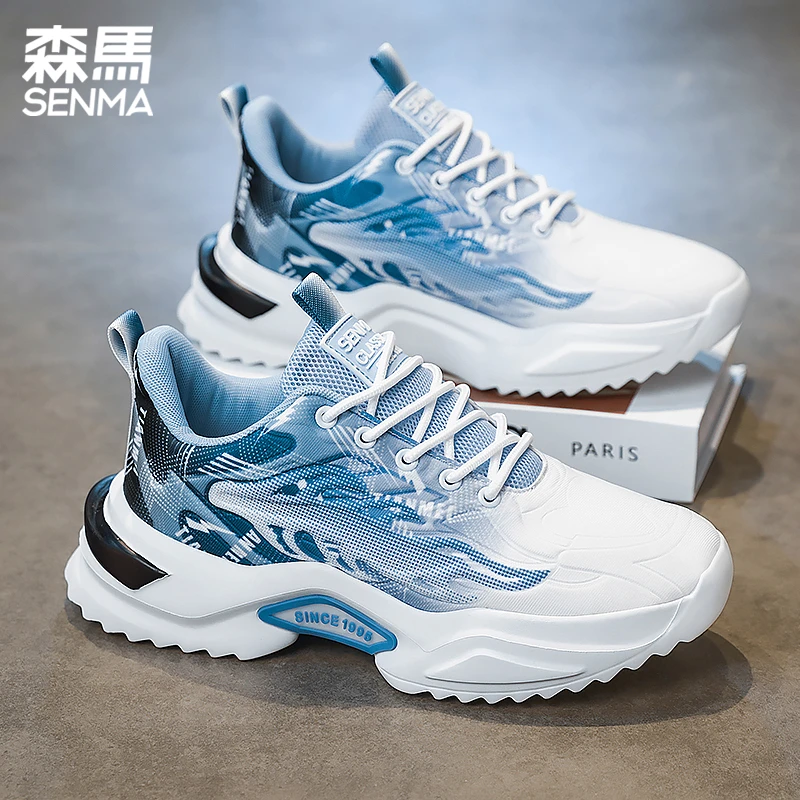 SENMA/森马男鞋2025冬季新款运动休闲老爹鞋青少年厚底增高小白鞋