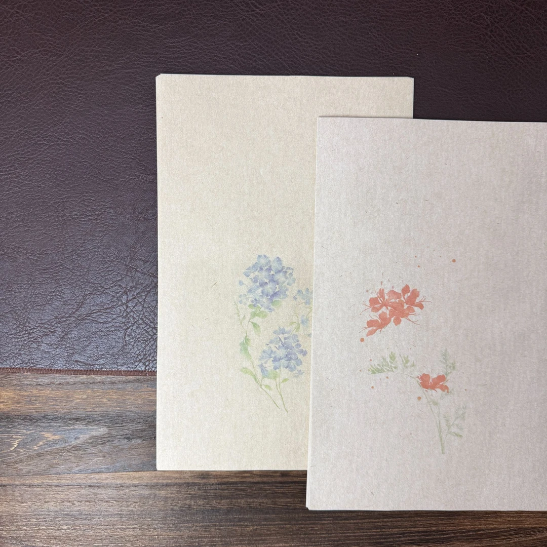 【到手5款100张！闲鹤斋·小小花语】17*27cm楮皮微喷作品纸 半生熟