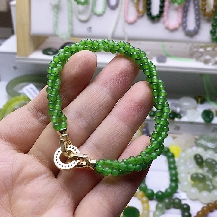 静***落合金手链和田玉（碧玉）