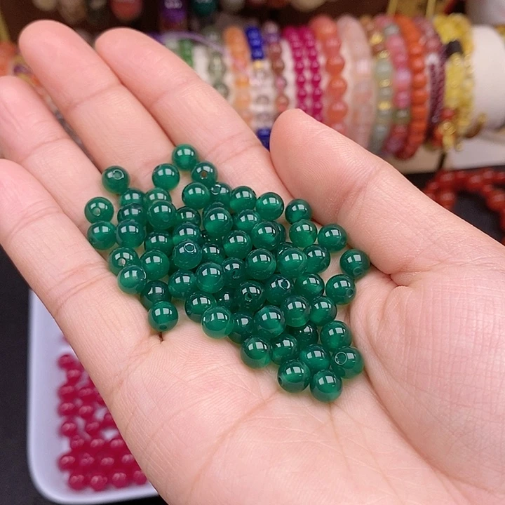 未镶嵌卡6绿玉髓100个玛瑙/玉髓