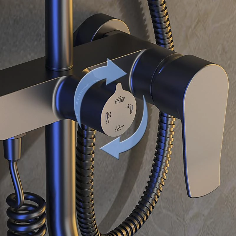 温淋浴花洒套装精铜家用卫浴室卫生间枪灰淋雨增压洗澡喷头