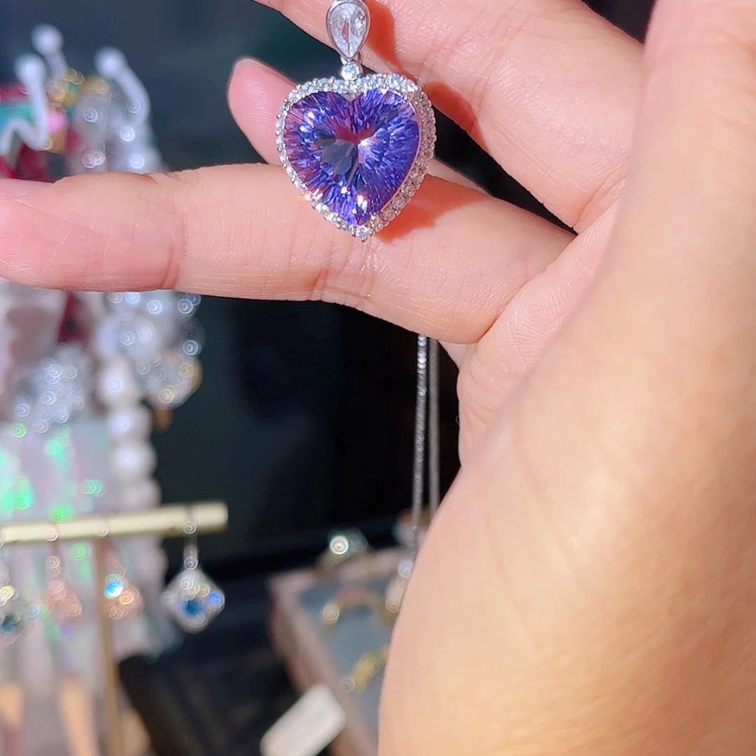 银S925镶嵌颈饰紫晶项链