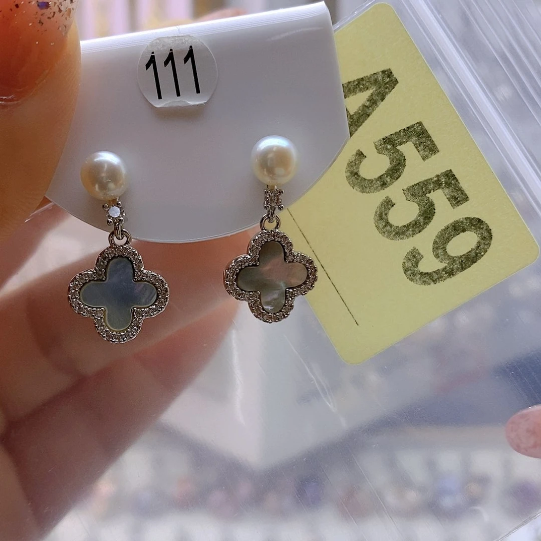 淡水珍珠耳饰银S925镶嵌