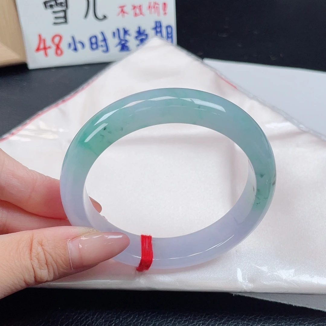 翡翠手镯未镶嵌5727-春彩飘花