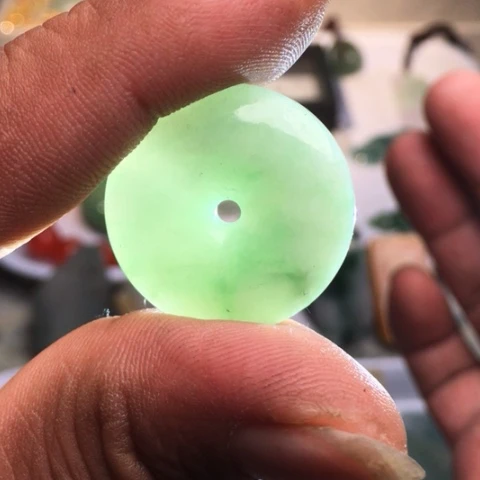 翡翠散珠天然翡翠平安扣