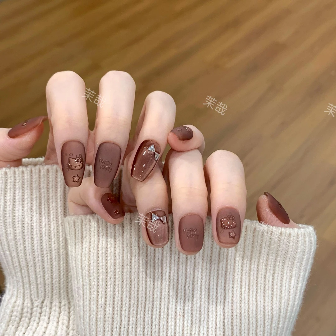 茉哉现货【可可kitty】纯手工定制拆卸穿戴甲A4549