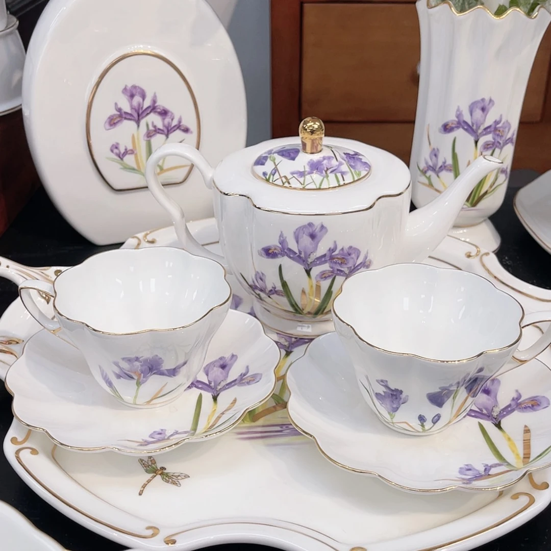 【闪购商品】瓷片一壶两杯—————-