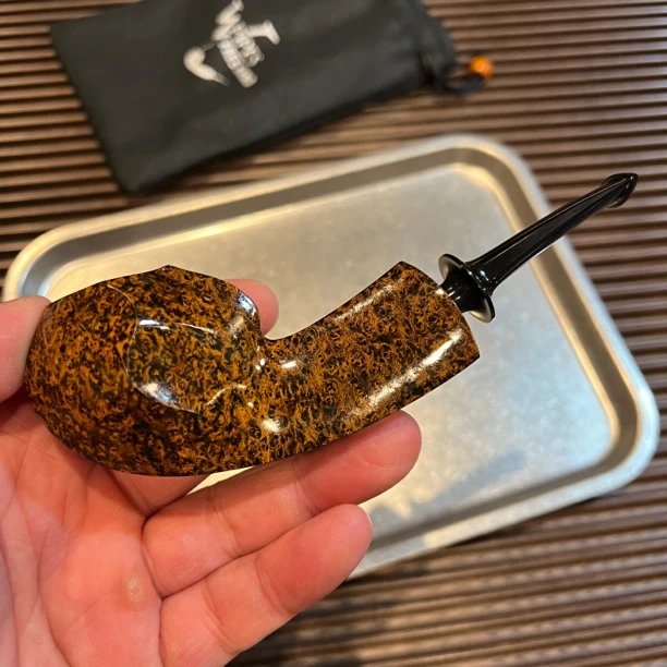 老卫烟斗黑金染色超级光面烟斗