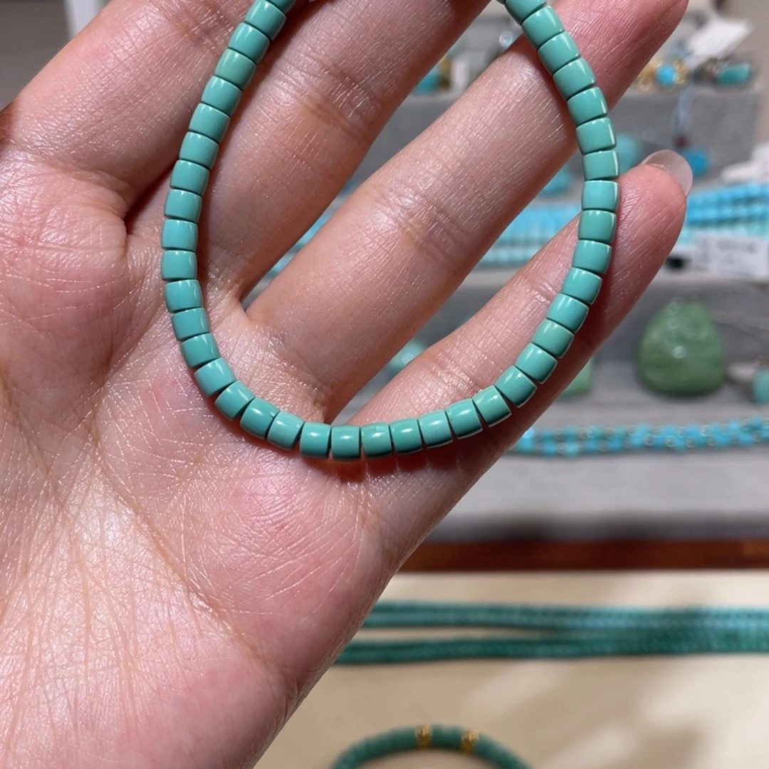 绿松石未镶嵌直切手串