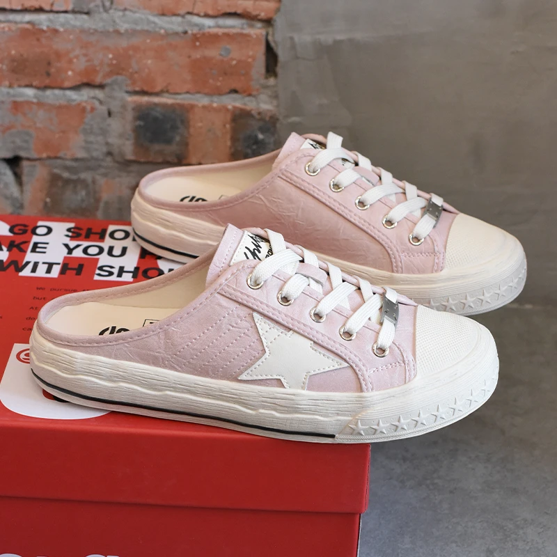 shougu/首谷2025夏季新款软底懒人外穿半拖鞋女一脚蹬休闲拖鞋女