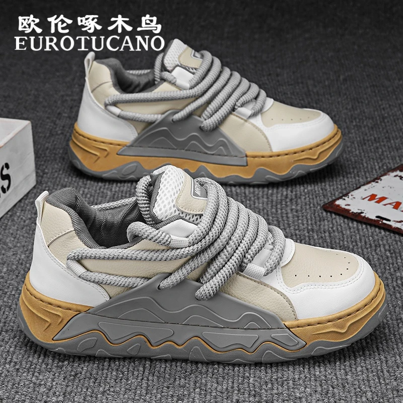 欧伦啄木鸟EUROTUCANO男鞋冬季潮流板鞋厚底潮鞋男士时尚老爹鞋