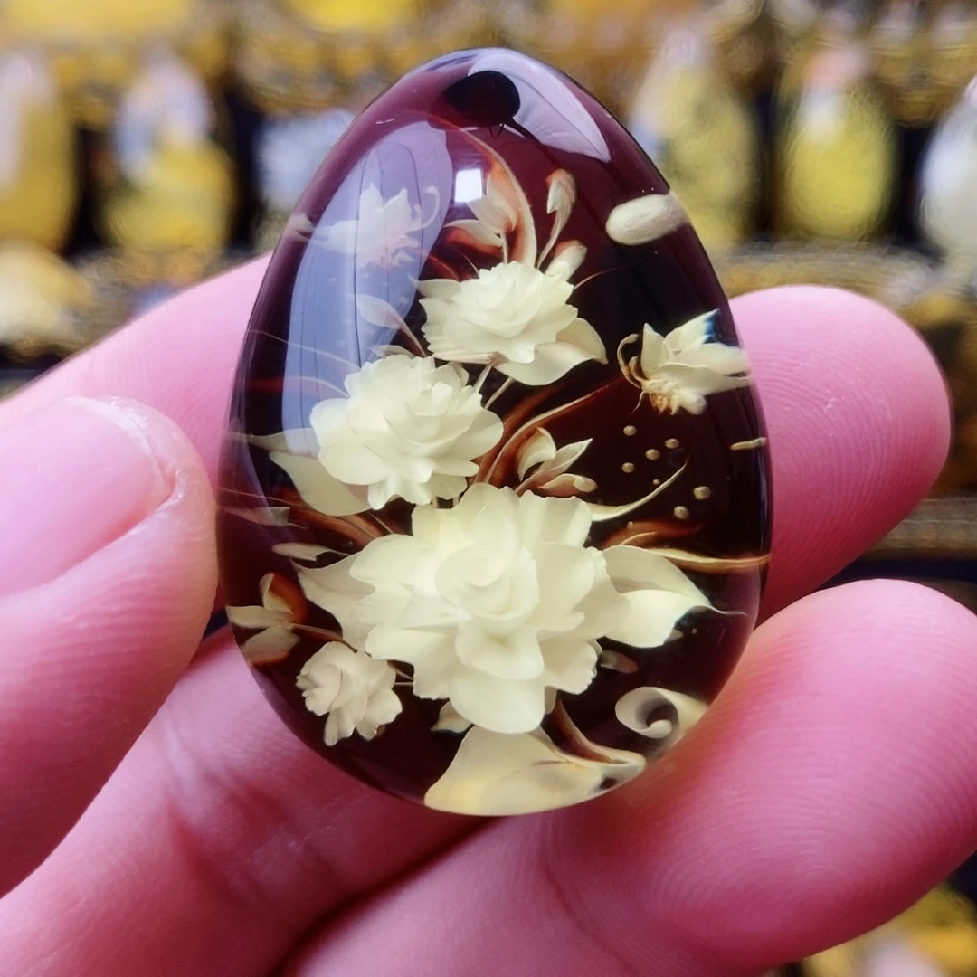 【闪购商品】金珀颈饰未镶嵌琥珀阴雕