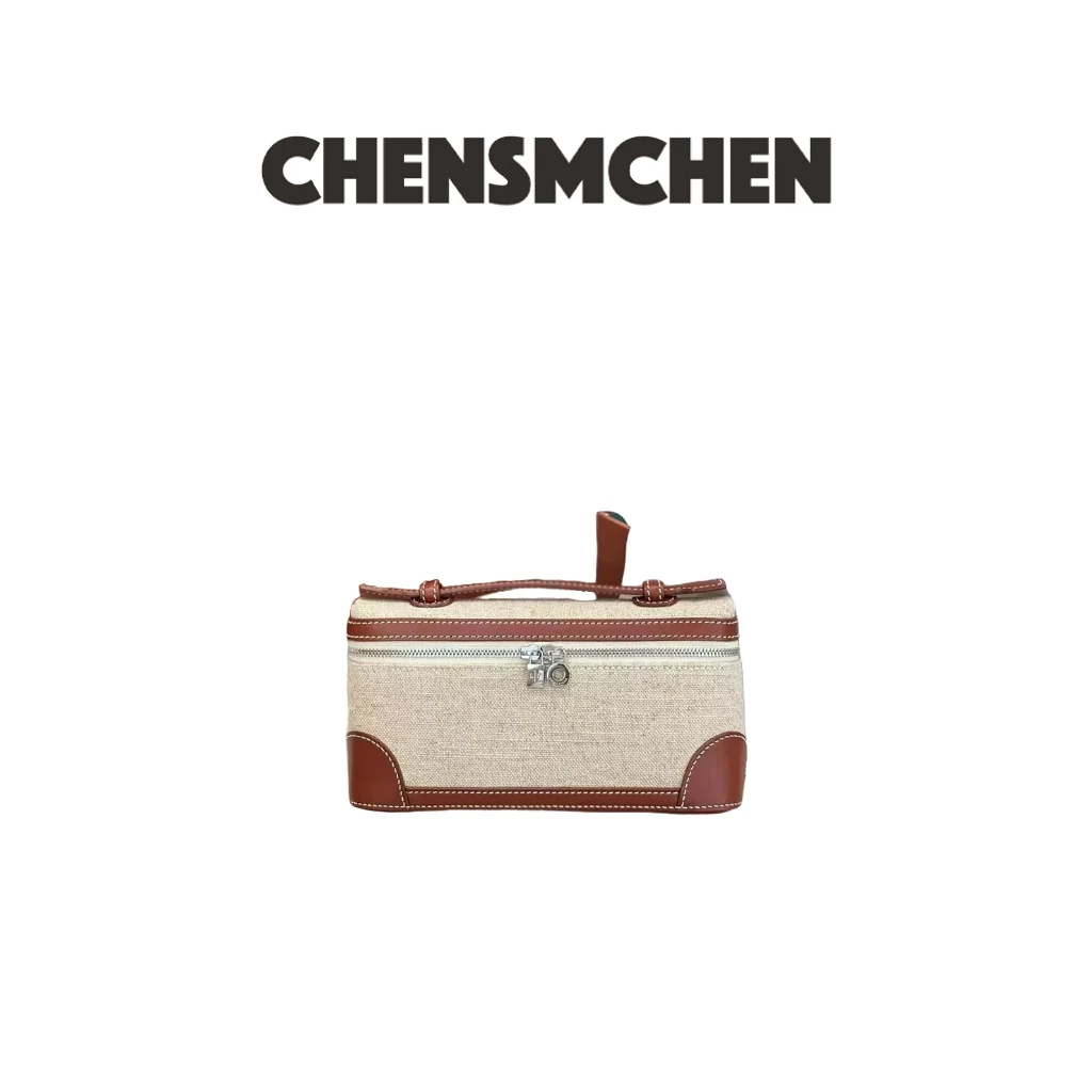 CHENSMCHEN 复古拼接帆布高级质感手提盒子包