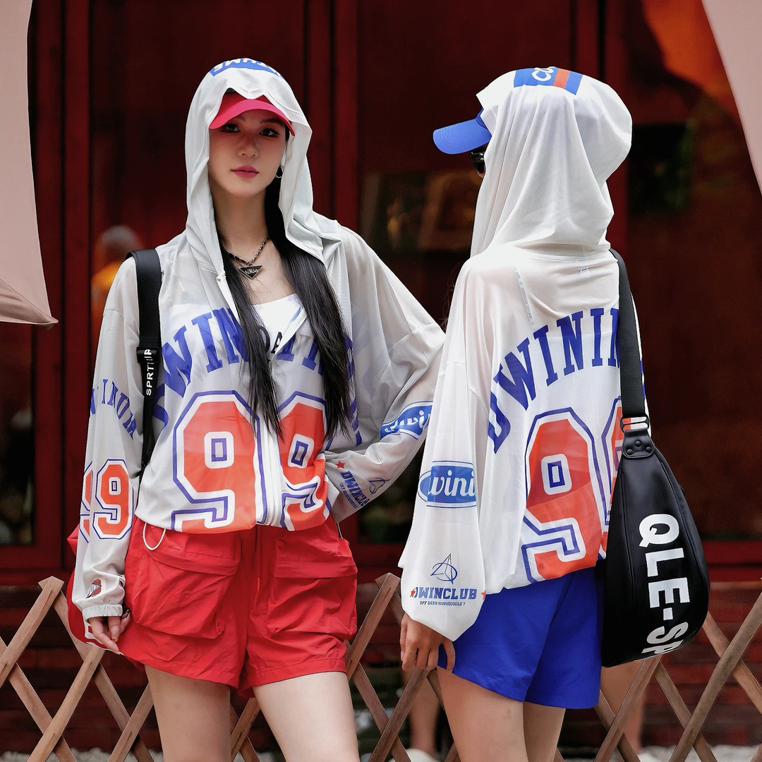 设计感网纱长袖遮阳防晒凉感透气轻薄夏季连帽外套女IN1608