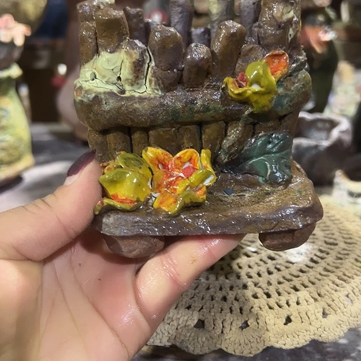 福利手工粗陶高温花盆