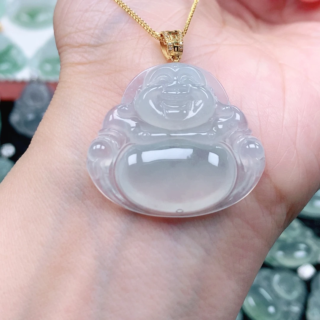 ****ᴍ翡翠18K金镶嵌吊坠(不含链)