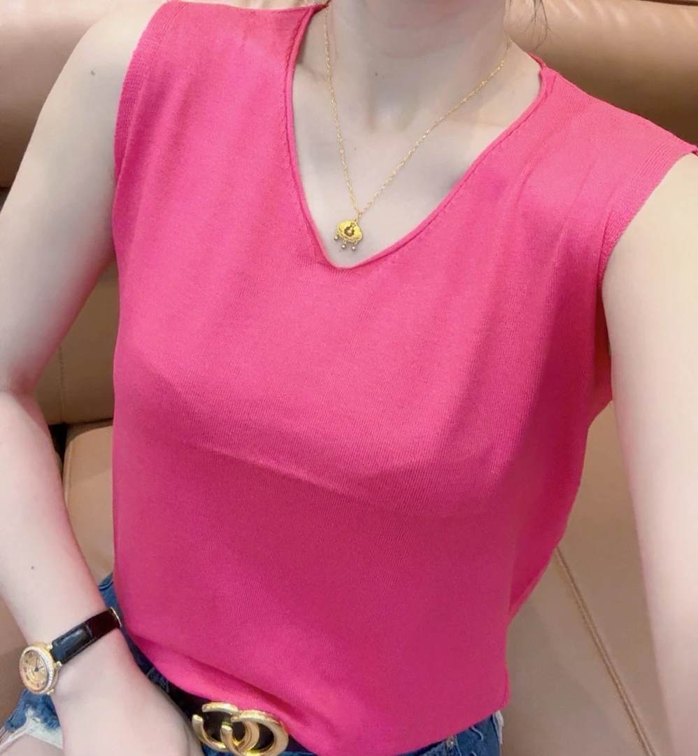 小敏家，百搭针织背心打底上衣