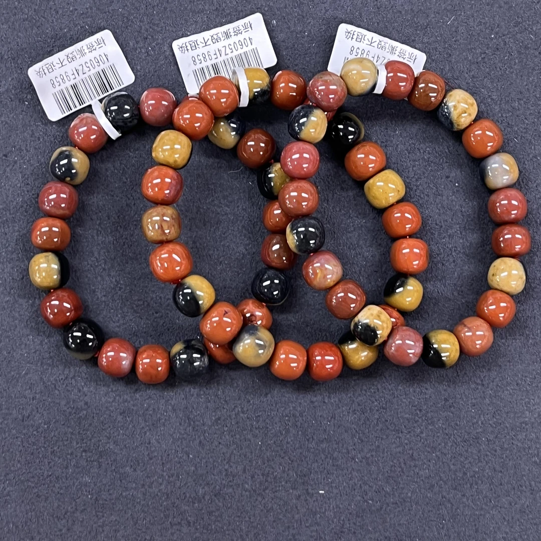 原矿无优化天然南红大山包黄绿皮包浆老型单圈10mm左右随机发一件