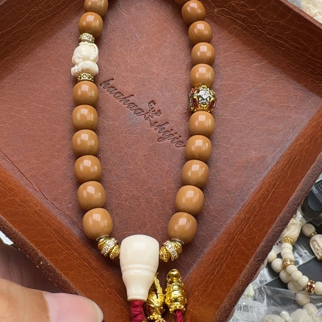 猛犸象牙手串/手链/手镯025  小象猴头手持