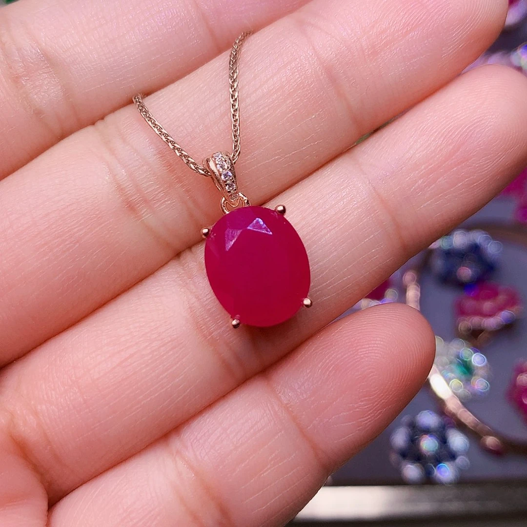 颈饰红宝石银S925镶嵌