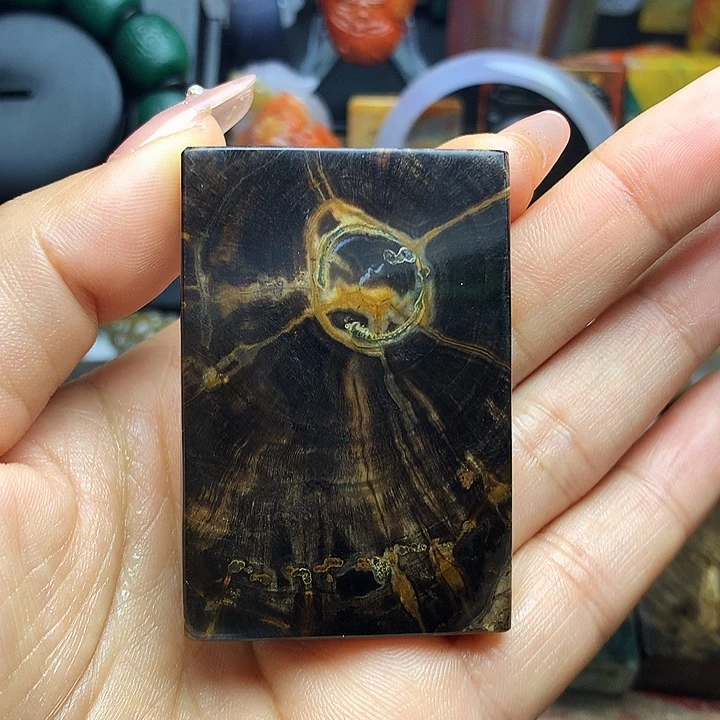 硅化玉未镶嵌吊坠(不含链)年轮牌子