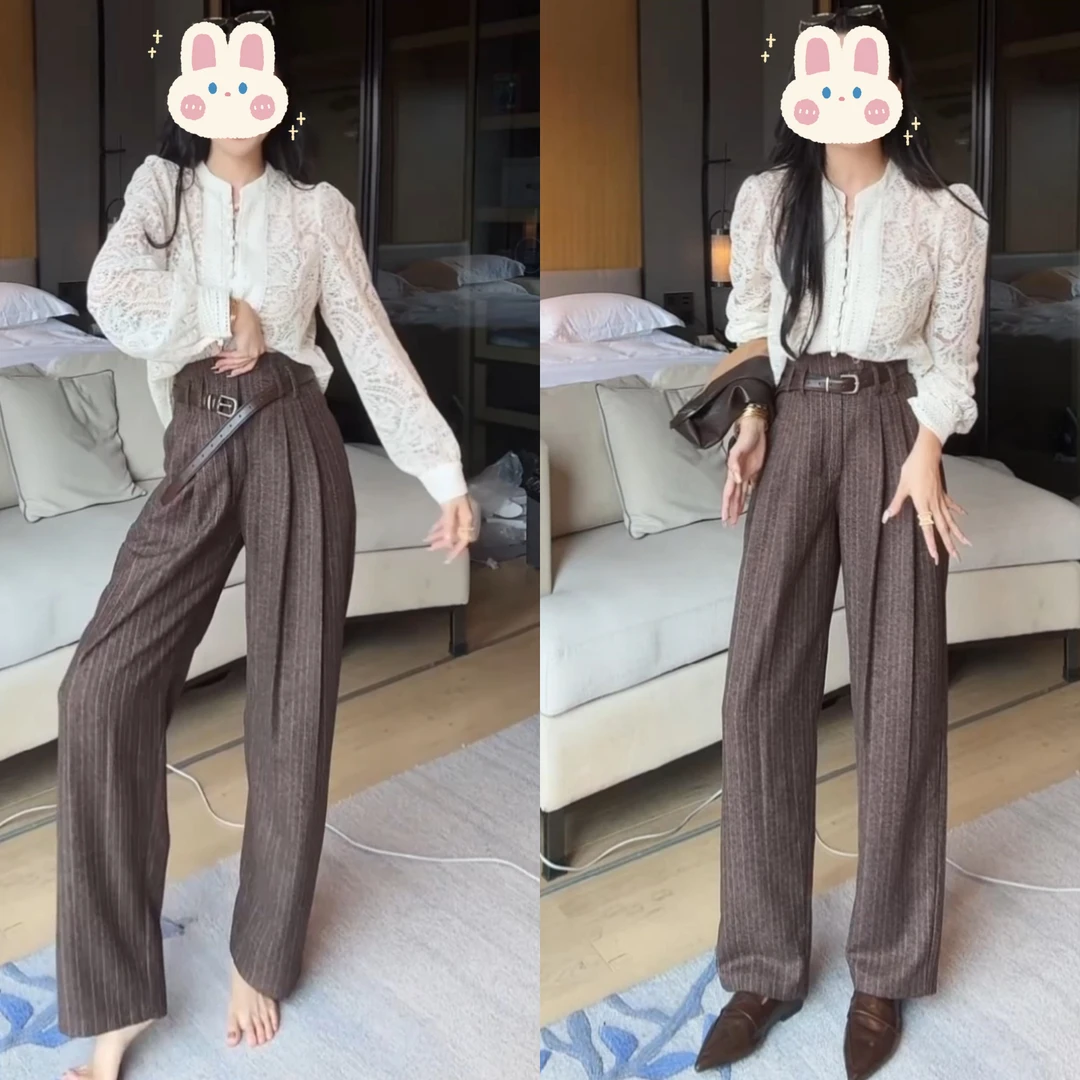 【清韵浮白】时尚休闲气质上衣+【月色旅笺】休闲裤子+套装BB50201
