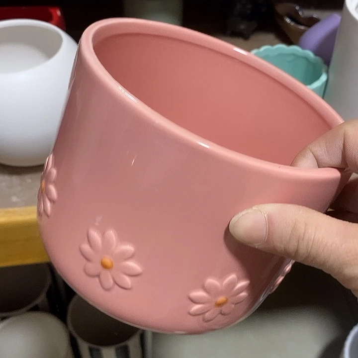 陶盆有孔 瑕疵针孔漏釉介意勿拍外高 11外口14