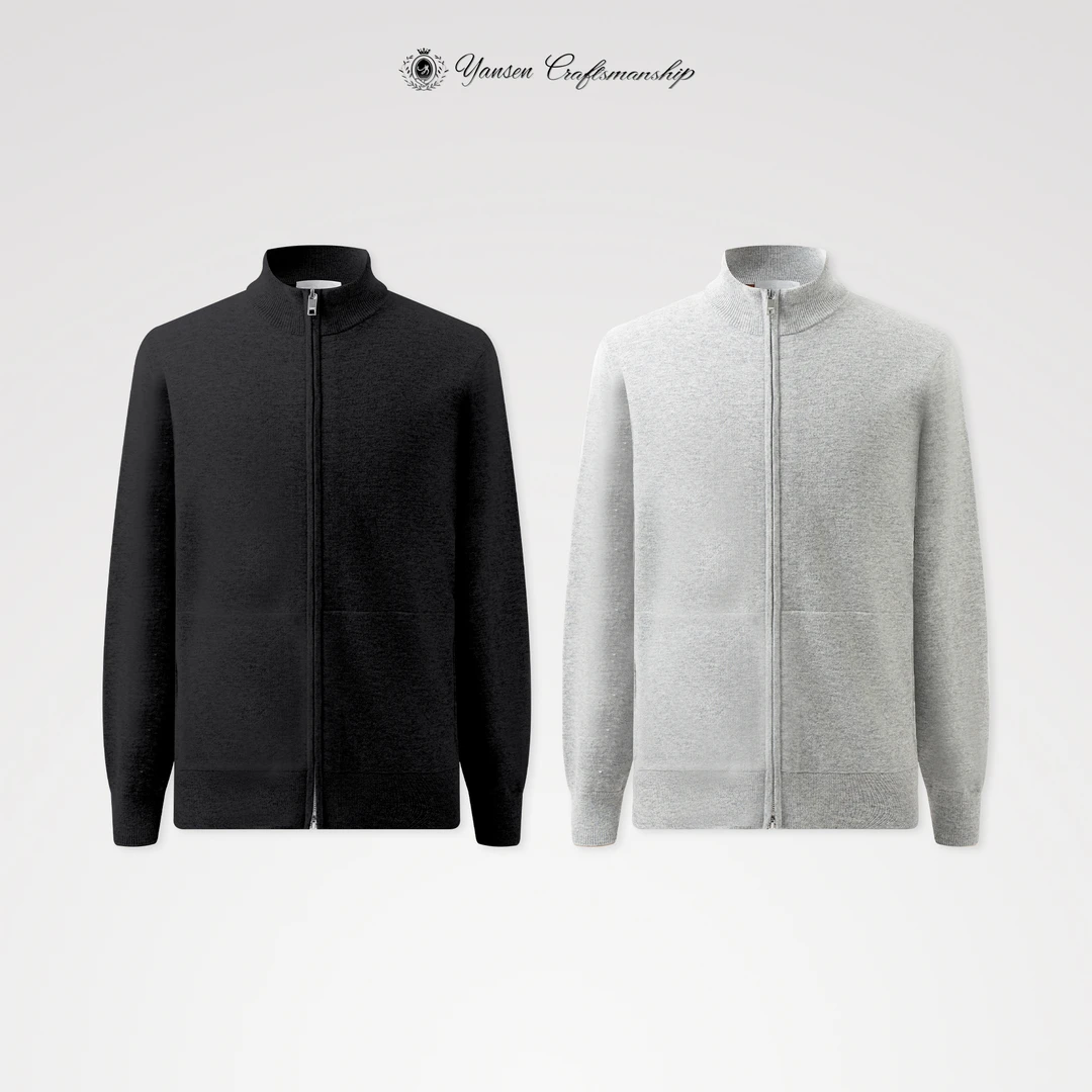 100%精纺羊毛14.5微米 高奢口粮百搭针织长袖毛衣 2118